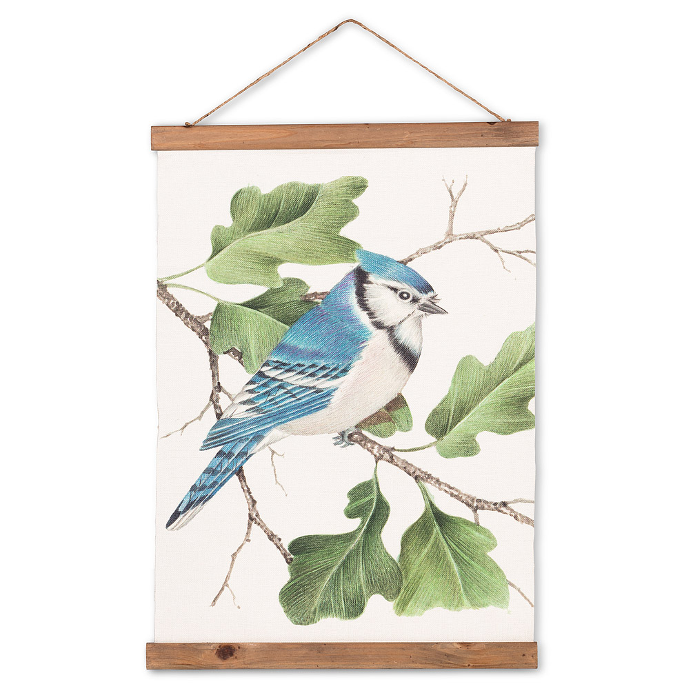 Picture of Abbott Collection AB-27-SCROLL-SH-175 14.5 x 20 in. Blue Jay Canvas Scroll&#44; Ivory & Blue