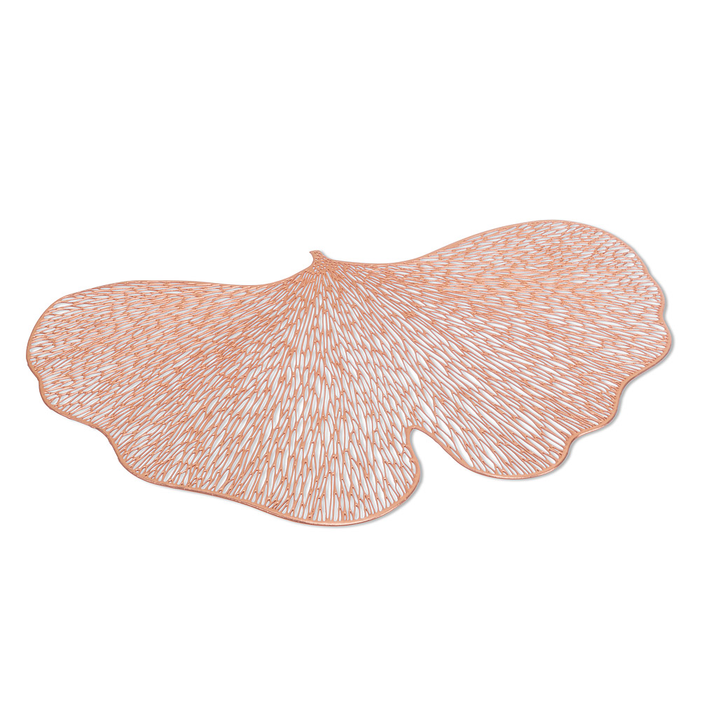Picture of Abbott Collection AB-27-TOKYO-ROSE 12 x 17.5 in. Rose Gold Ginkgo Leaf Tablemat&#44; Rose Gold