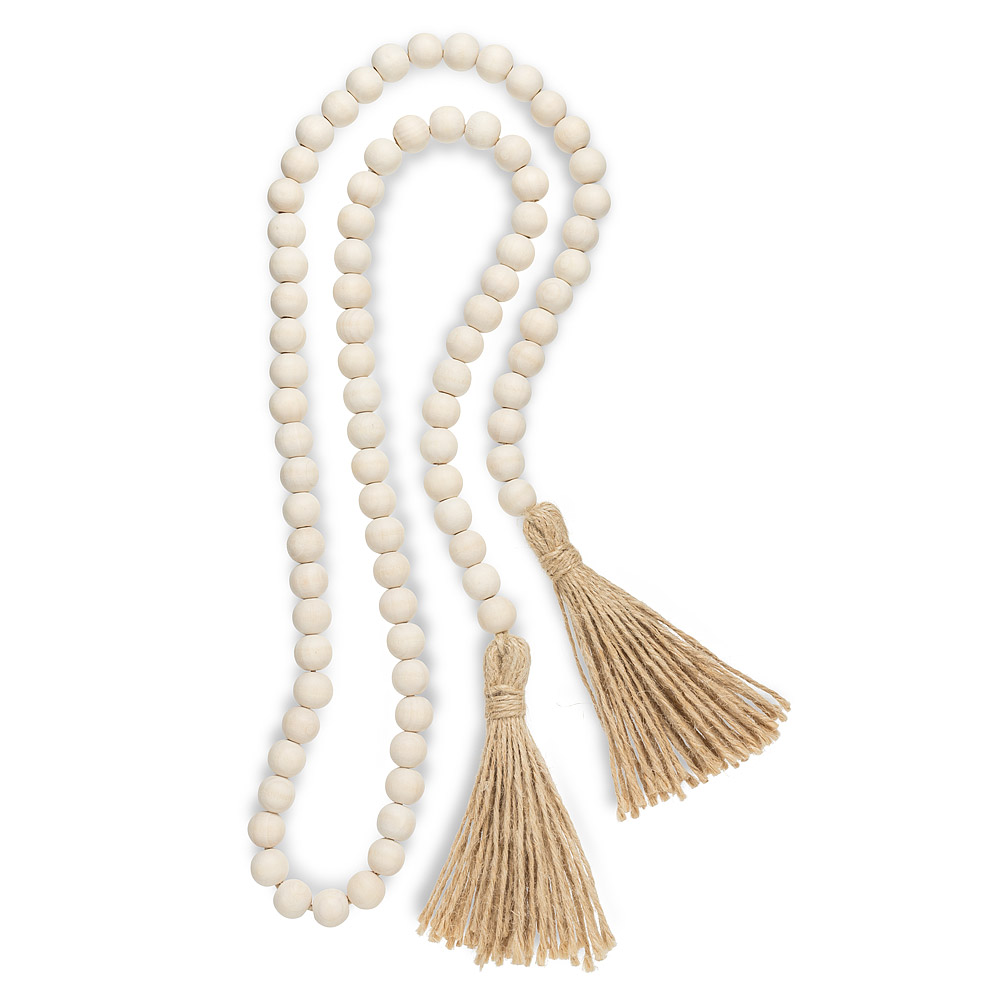 Picture of Abbott Collection AB-20-BALI-001 50 in. Long Blessing Bead with Tassel, Natural