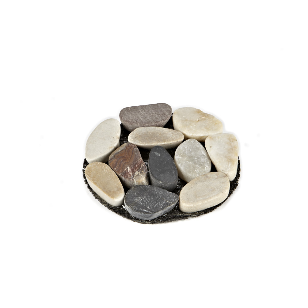 Picture of Abbott Collection AB-27-PEBBLE-MIX-CSTR 4.5 in. Flat Stone Coaster, Mixed