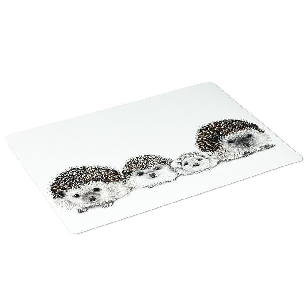 Picture of Abbott Collection AB-27-TABLEMAT-CN-12 13 x 18 in. Hedgehog Family Placemat&#44; White & Black
