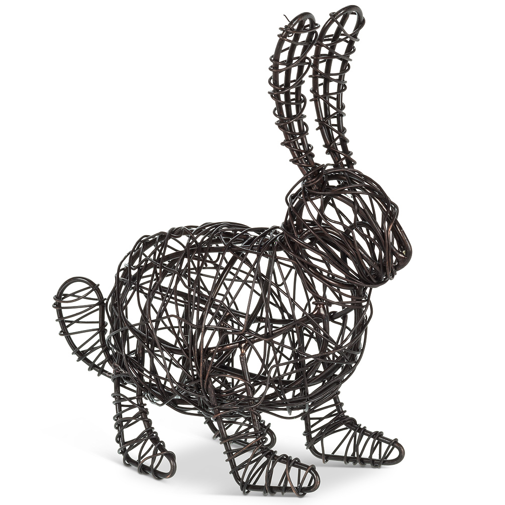 Picture of Abbott Collection AB-92-WEAVE-896 5 in. Woven Crouching Rabbit Statue&#44; Black - Large