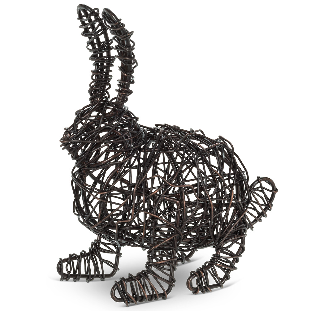 Picture of Abbott Collection AB-92-WEAVE-897 4.5 in. Woven Crouching Rabbit Statue&#44; Black - Medium