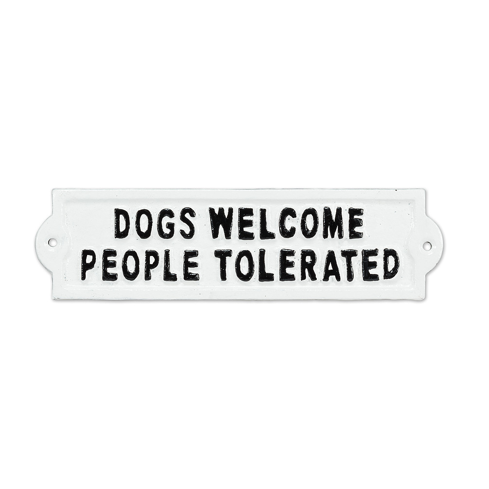Picture of Abbott Collection AB-27-FORGE-10 9 in. Dogs Welcome Sign&#44; White & Black