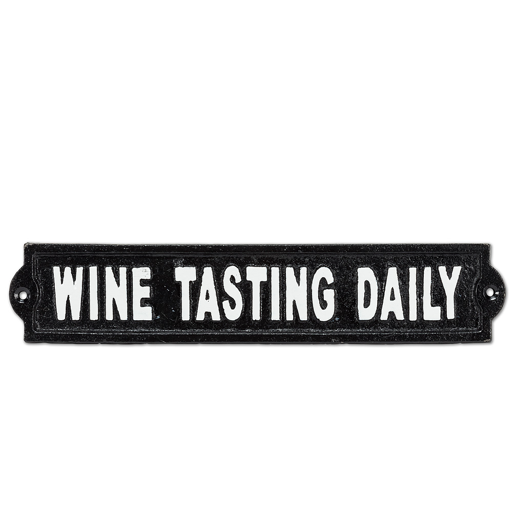 AB-27-IRONAGE-476 12 in. Wine Tasting Daily Sign, Black