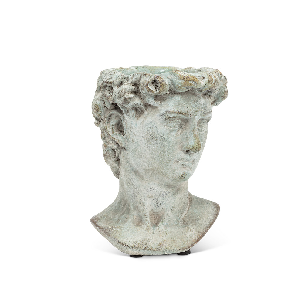 6 in. Male Head Planter, Grey - Extra Small