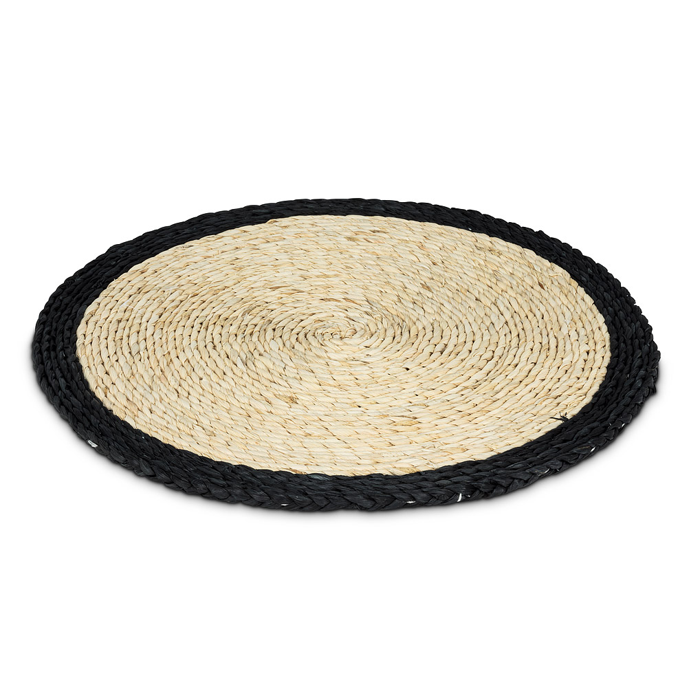 Picture of Abbott Collection AB-27-GLOBAL-796 14.5 in. Tablemat with Edging&#44; Natural & Black