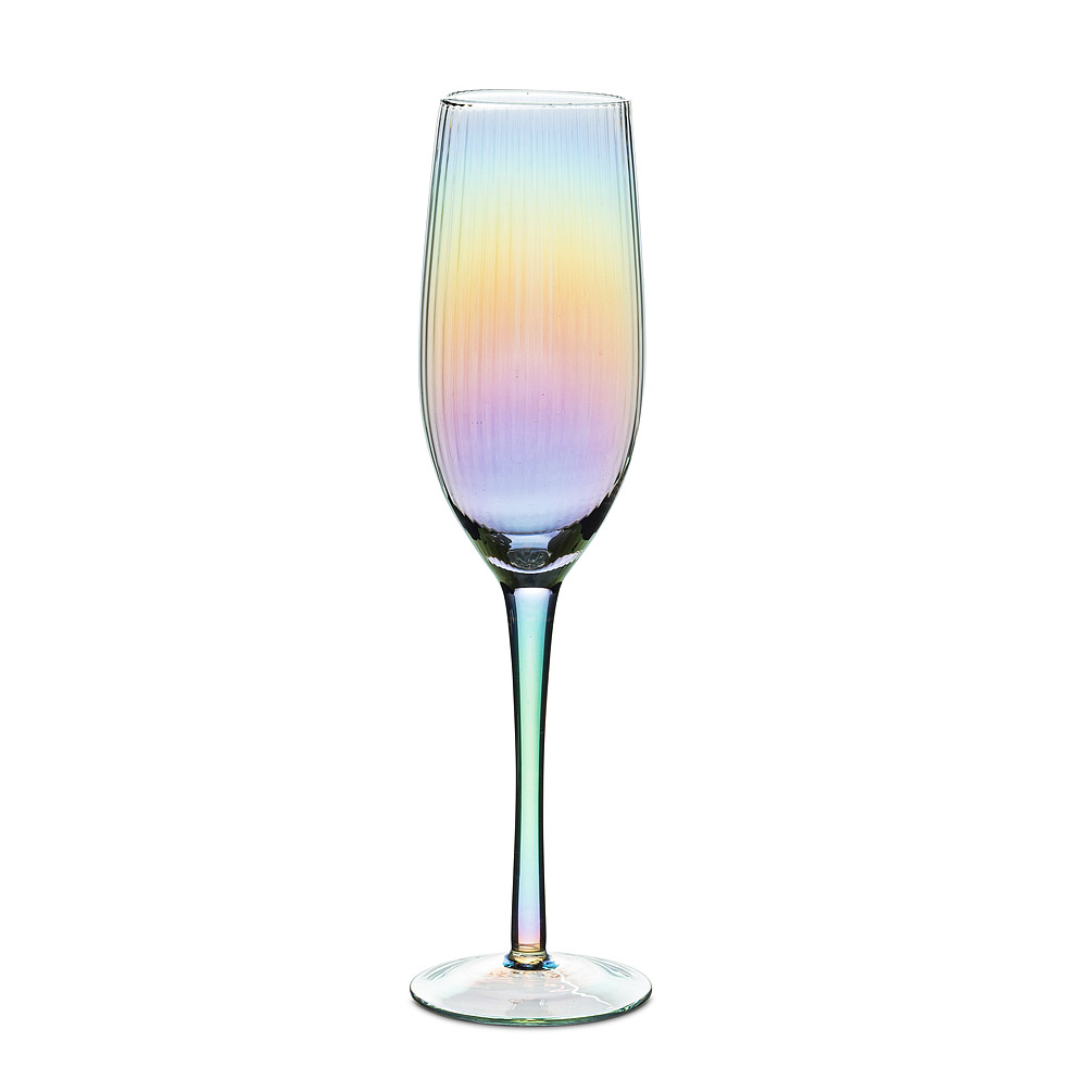 Picture of Abbott Collection AB-27-IRIS-FLUTE 10 in. Optic Champagne Flute&#44; Lustre - Small