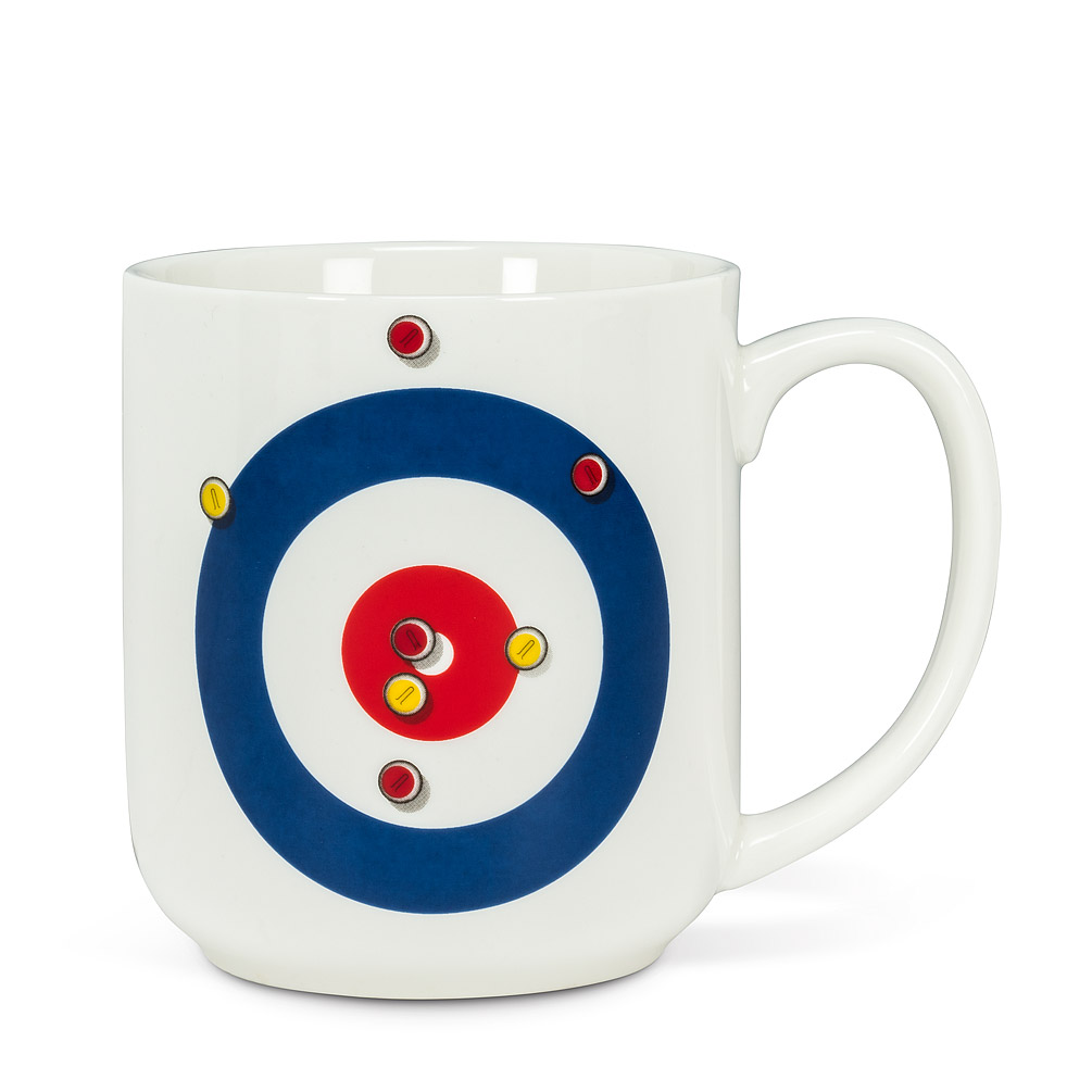 Picture of Abbott Collection AB-1327-CURLING-MUG-02 4 in. Curling House & Rocks Mug&#44; White & Blue
