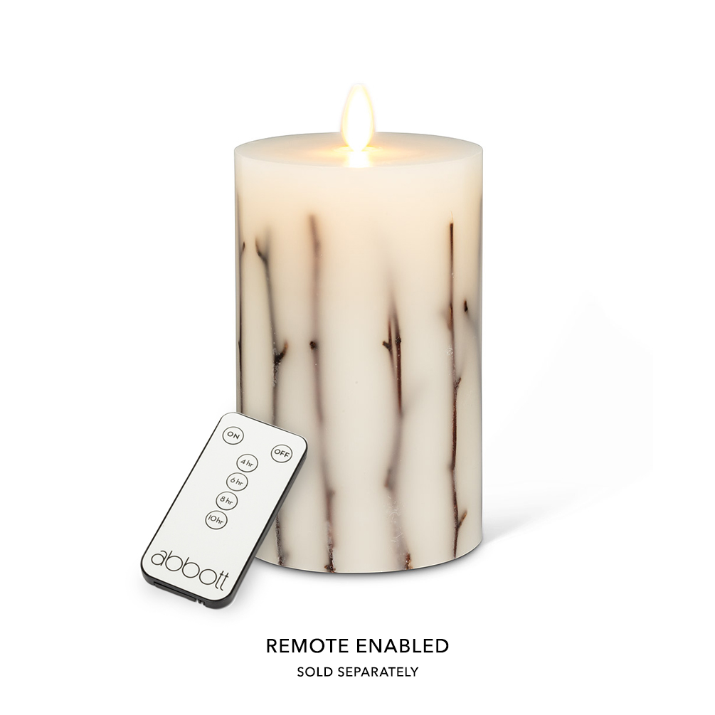 Picture of Abbott Collection AB-24-3479 6 in. Reallite Twig Candle&#44; Ivory & Brown - Medium