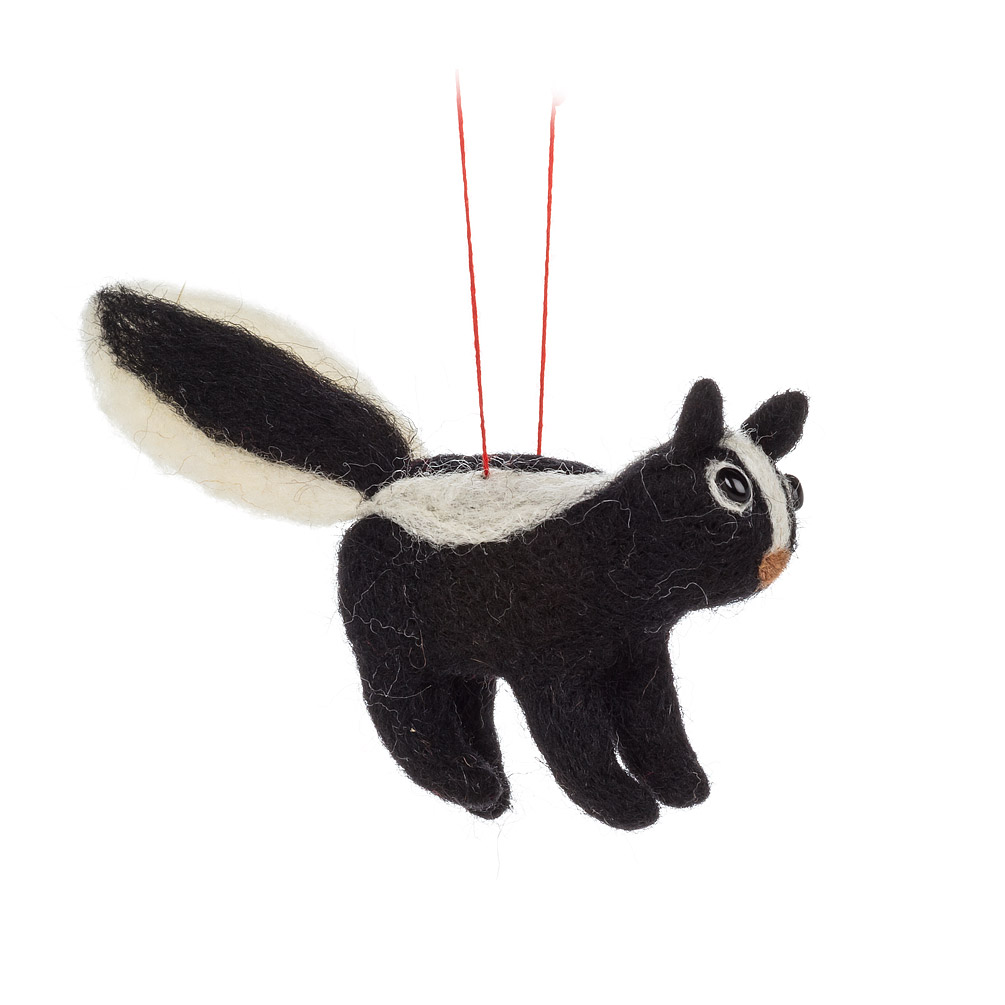 Picture of Abbott Collection AB-27-MAPLE-2244 5 in. Wool Felt & Styro Skunk Ornament&#44; Black & White