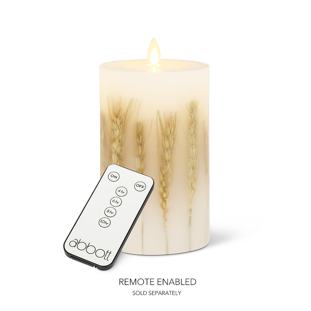 Picture of Abbott Collection AB-24-4624 6 in. Reallite Wheat Candle&#44; Ivory & Gold - Medium