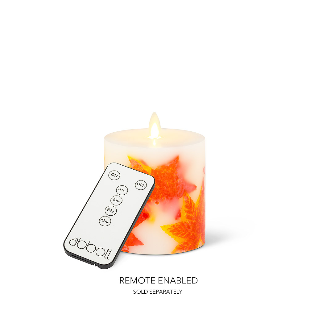 Picture of Abbott Collection AB-24-4627 4.5 in. Reallite Maple Leaf Candle&#44; Ivory & Orange - Small