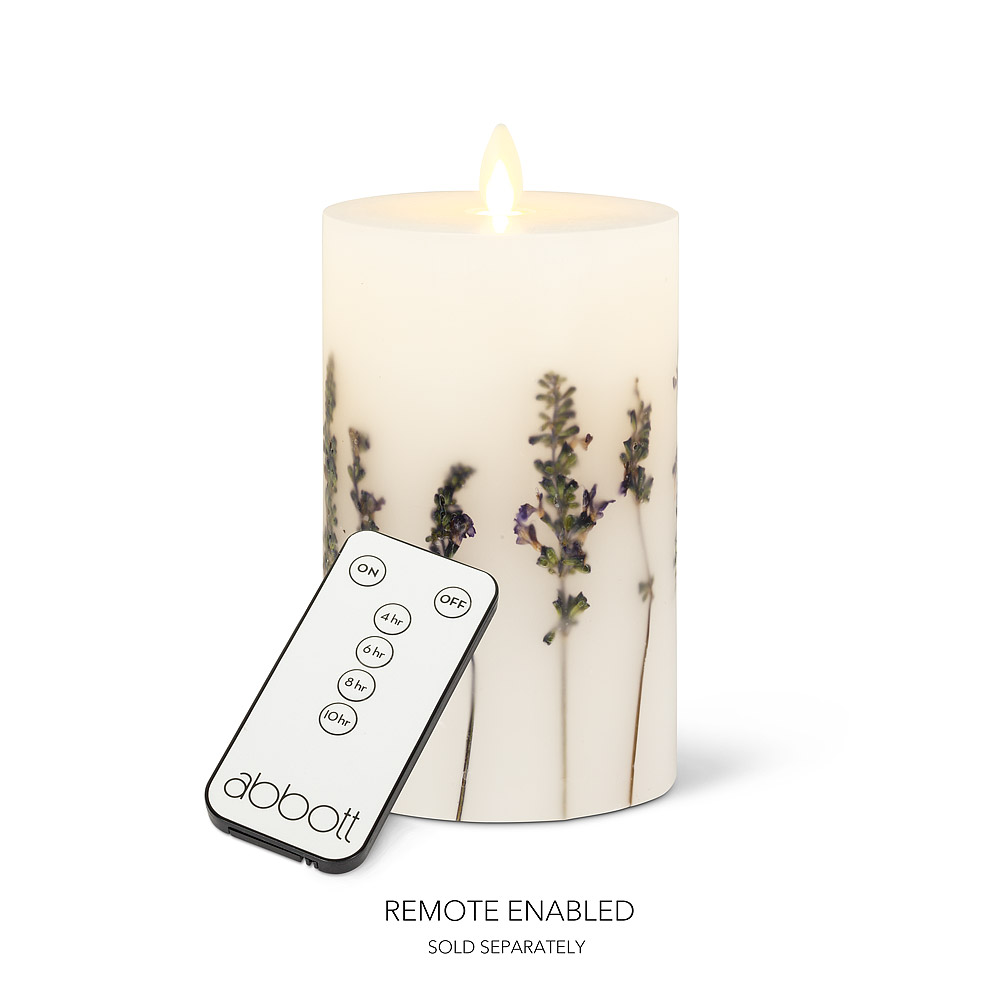 Picture of Abbott Collection AB-24-4626 6 in. Reallite Lavender Candle&#44; Ivory & Purple - Medium