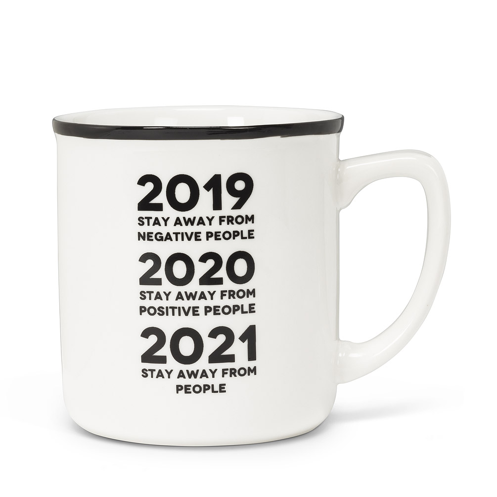 Picture of Abbott Collection AB-27-2021-117 4 in. Stay Away Text Mug&#44; White & Black