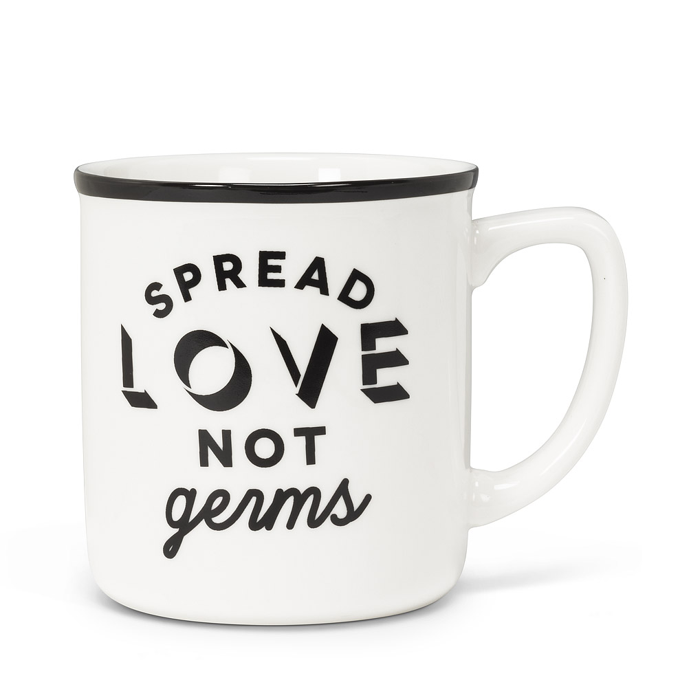Picture of Abbott Collection AB-27-2021-121 4 in. Spread Love Text Mug&#44; White & Black