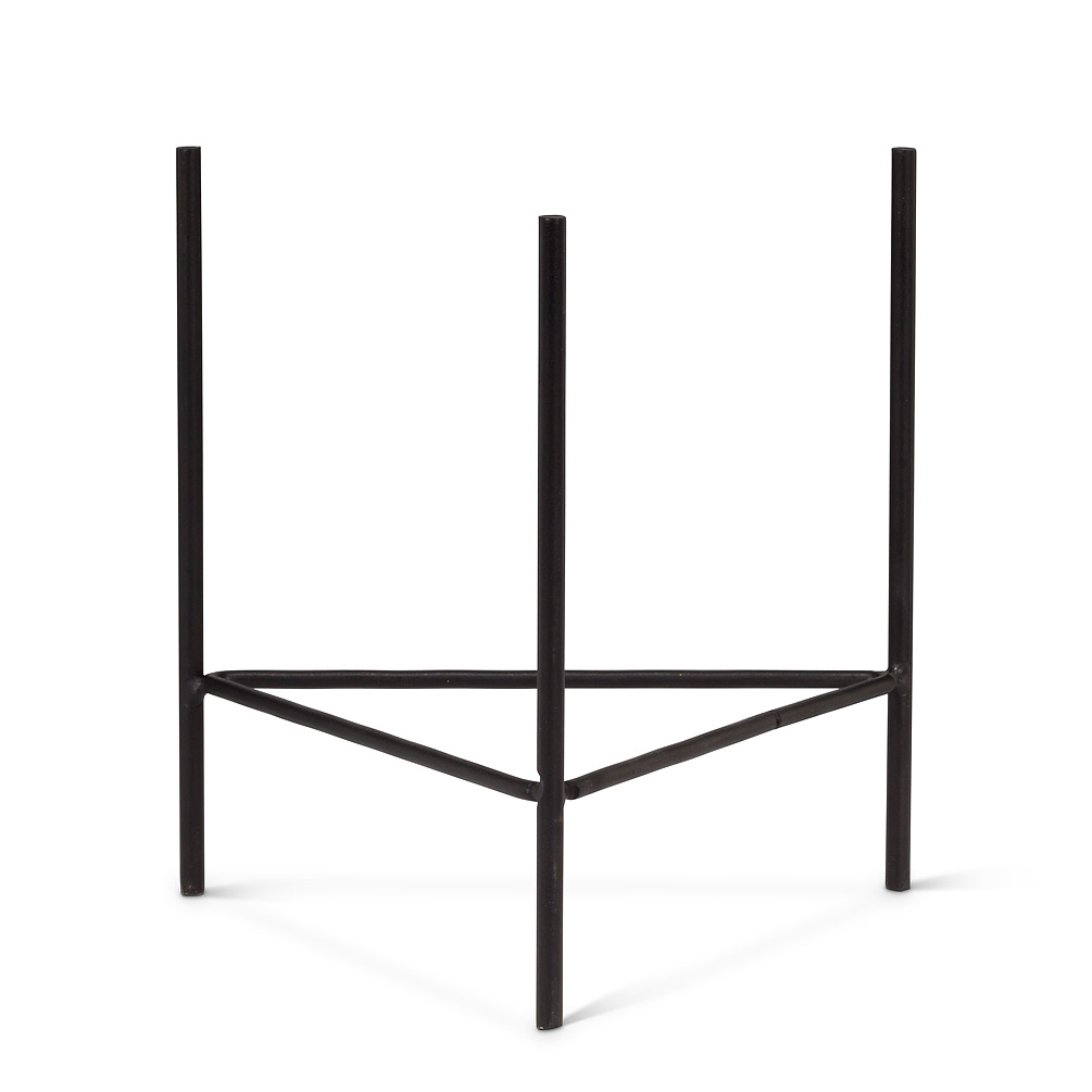 6 in. Tri Leg Stand for Planter, Black - Large