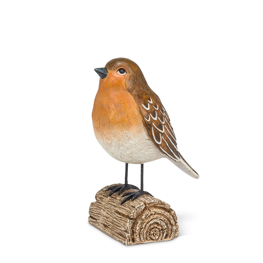 Picture of Abbott Collection AB-27-BIRDSONG-120-BRN 7.5 in. Bird on Low Log&#44; Brown