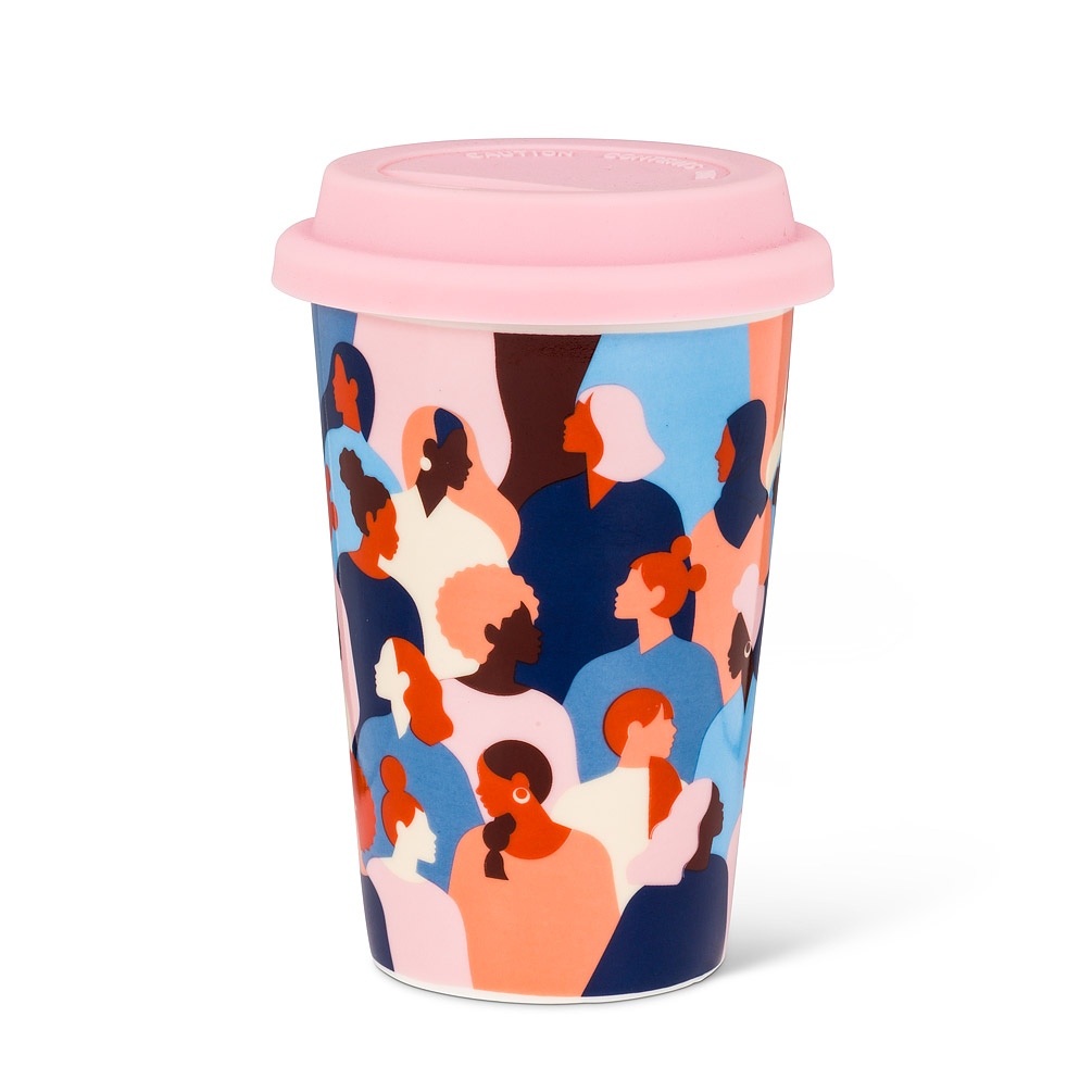 Picture of Abbott Collection AB-27-DIVERSITY-TOGO 5.5 in. Colourful Travel Mug&#44; Blue & Pink