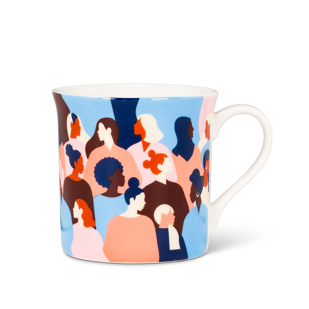 Picture of Abbott Collection AB-27-DIVERSITY-MUG 4 in. Bone China Colourful Mug&#44; Blue & Pink