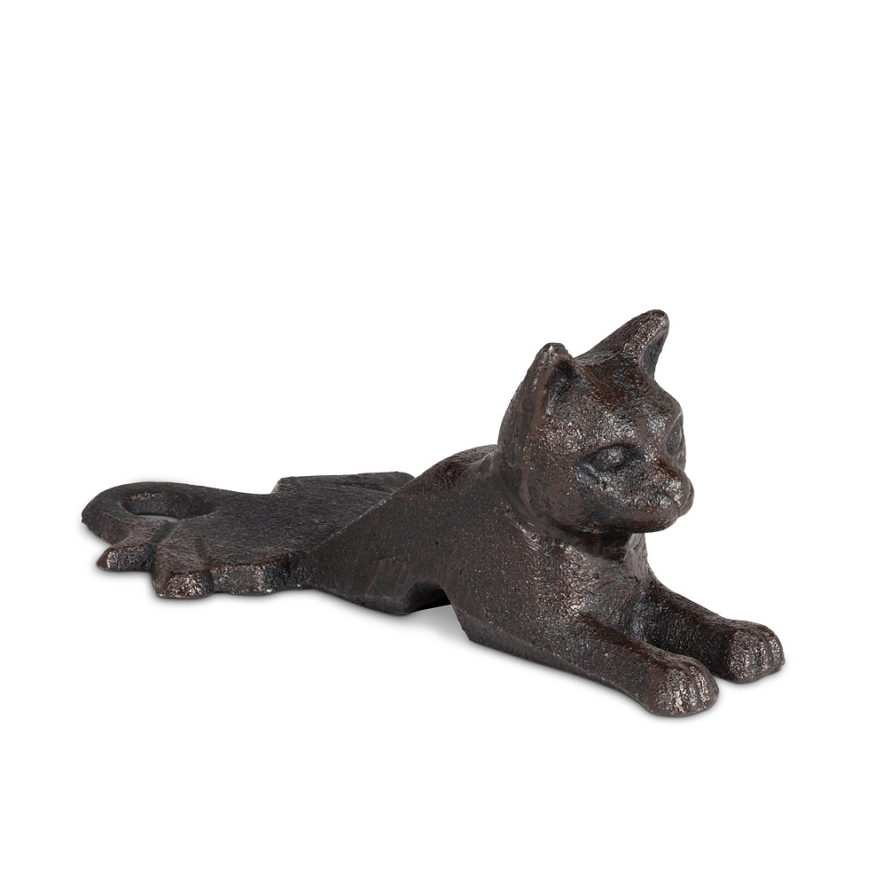 Picture of Abbott Collection AB-27-JARDIN-31 6 in. Laying Cat Door Wedge&#44; Antique Black
