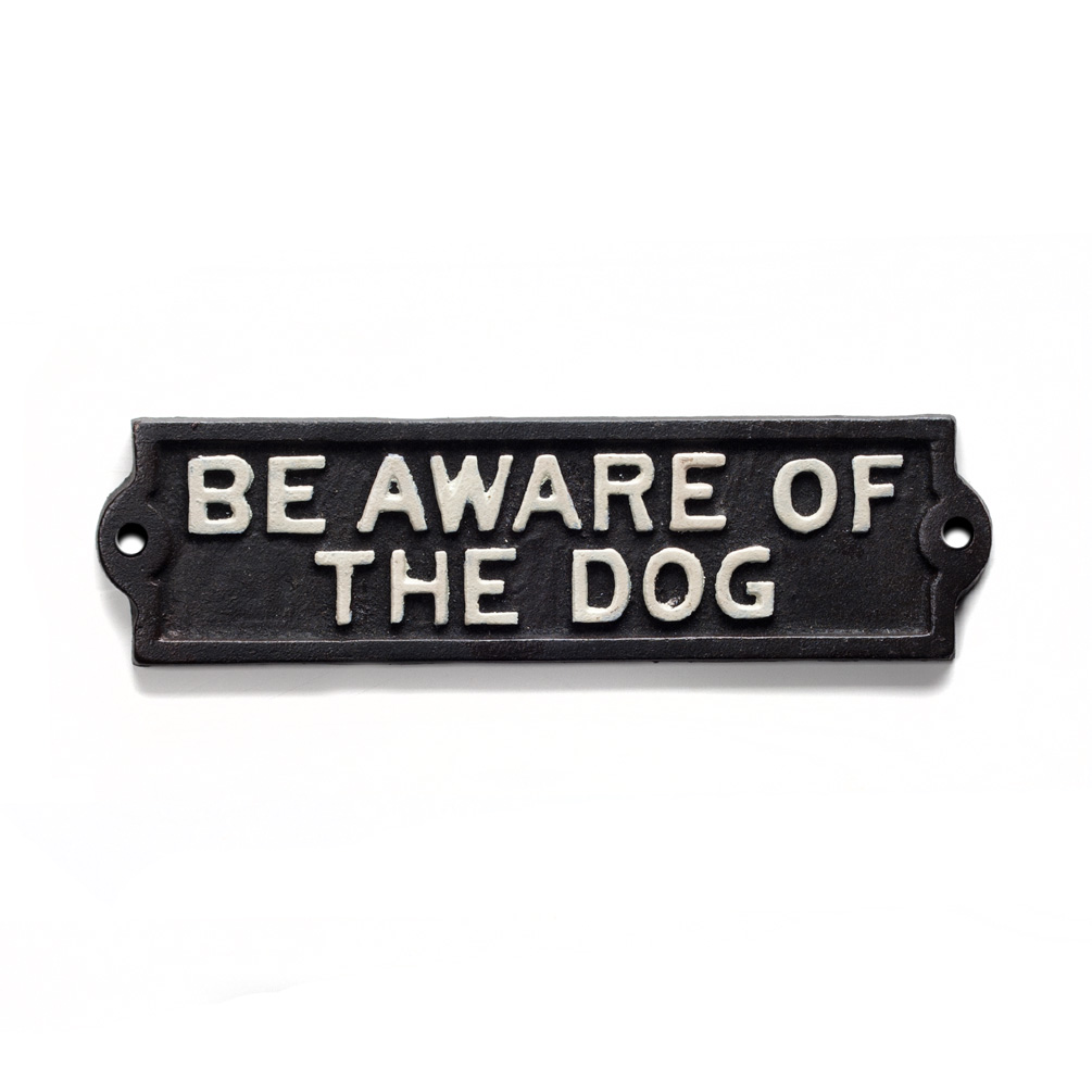 Picture of Abbott Collection AB-27-IRONAGE-77 9 in. Be Aware of the Dog Sign&#44; Black