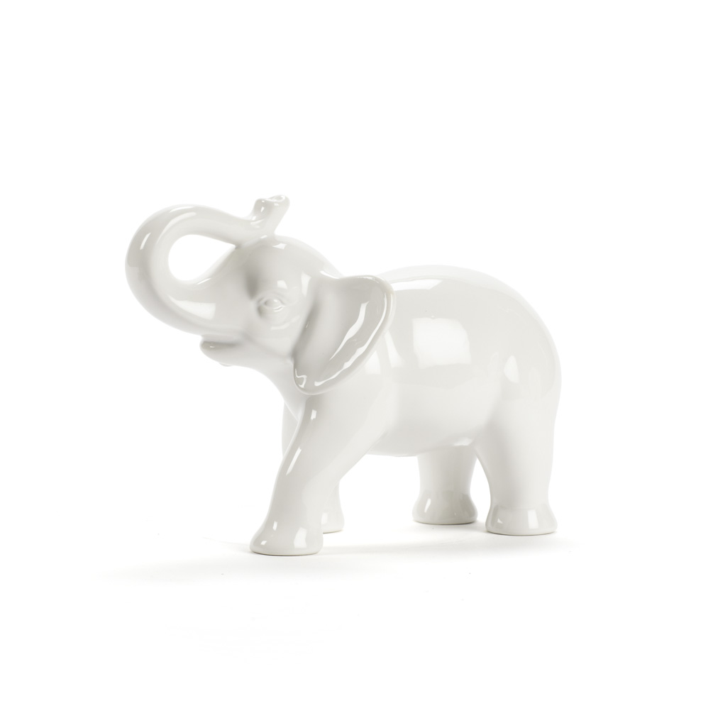 Picture of Abbott Collection AB-27-AMARAPURA-MD 7 in. Ceramic Elephant Statue&#44; White - Medium