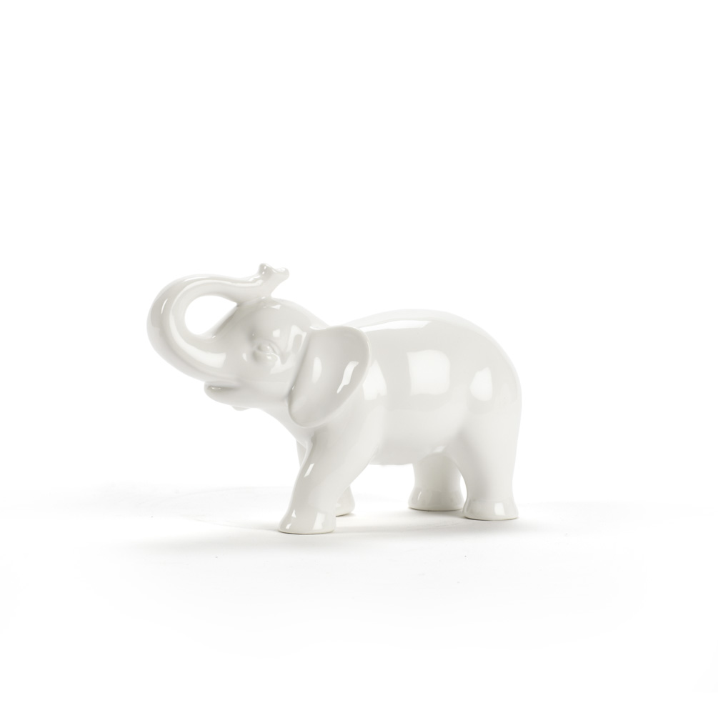 Picture of Abbott Collection AB-27-AMARAPURA-SM 6 in. Ceramic Elephant Statue&#44; White - Small