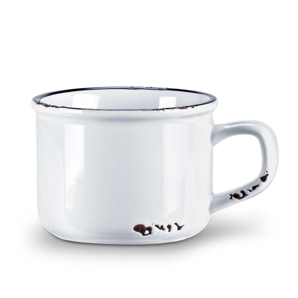 Picture of Abbott Collection AB-27-ENAMEL-CAP-WHT 2.5 in. Enamel Look Cappuccino Mug&#44; White