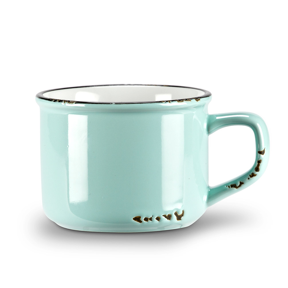 Picture of Abbott Collection AB-27-ENAMEL-CAP-GRN 2.5 in. Enamel Look Cappuccino Mug&#44; Mint Green