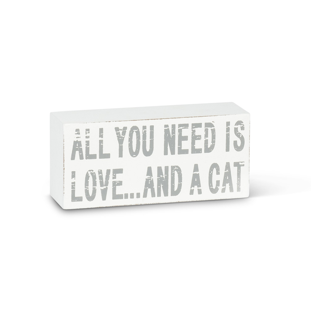 Picture of Abbott Collection AB-27-JUSTSAYIN-442 2.5 x 5 in. Rectangular All You NeedCat Block&#44; White