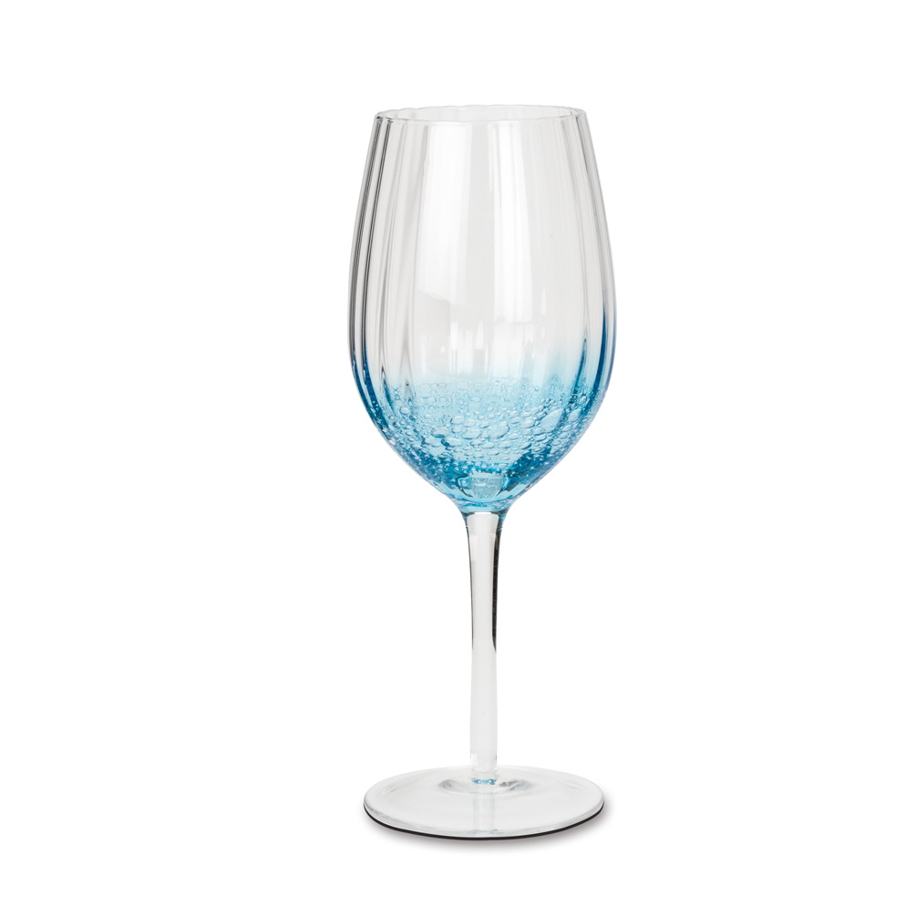 Picture of Abbott Collection AB-27-CASCADE-RED 9.5 in. Optic Bubble Red Wine Glass&#44; Blue & Clear