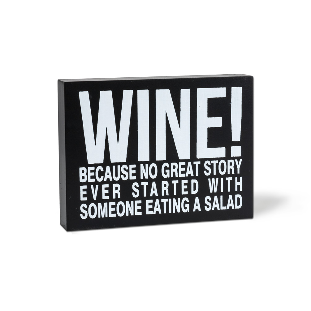 Picture of Abbott Collection AB-27-JUSTSAYIN-521 6 x 8 in. Wood Wine Block&#44; Black