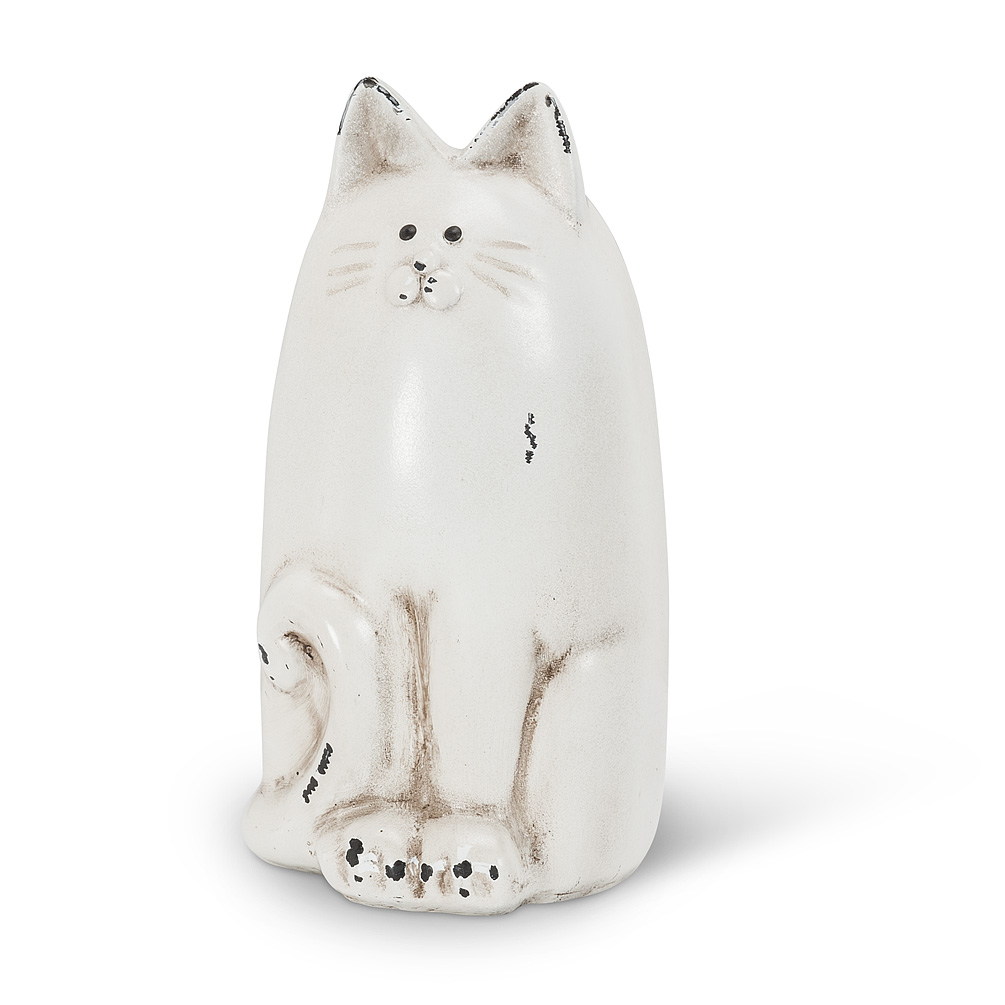 Picture of Abbott Collection AB-27-BW-430-WHT 6 in. Resin Sitting Cat Statue&#44; White - Small