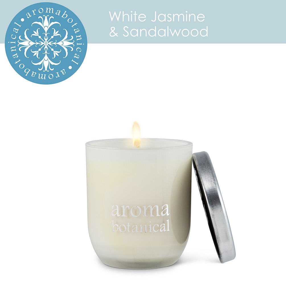 Picture of Abbott Collection AB-16-AB-005-JS 3 in. Jasmine & Sandalwood Candle&#44; White - Small