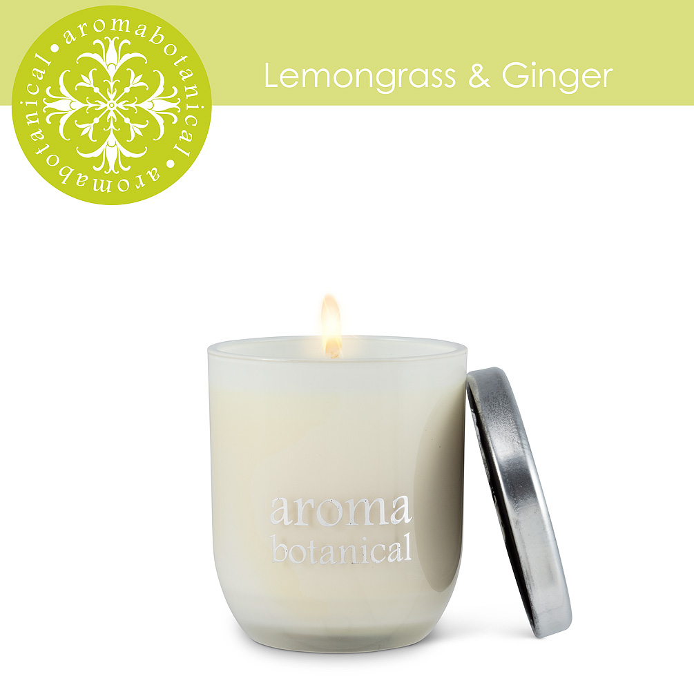 Picture of Abbott Collection AB-16-AB-005-LG 3 in. Lemongrass & Ginger Candle&#44; White - Small