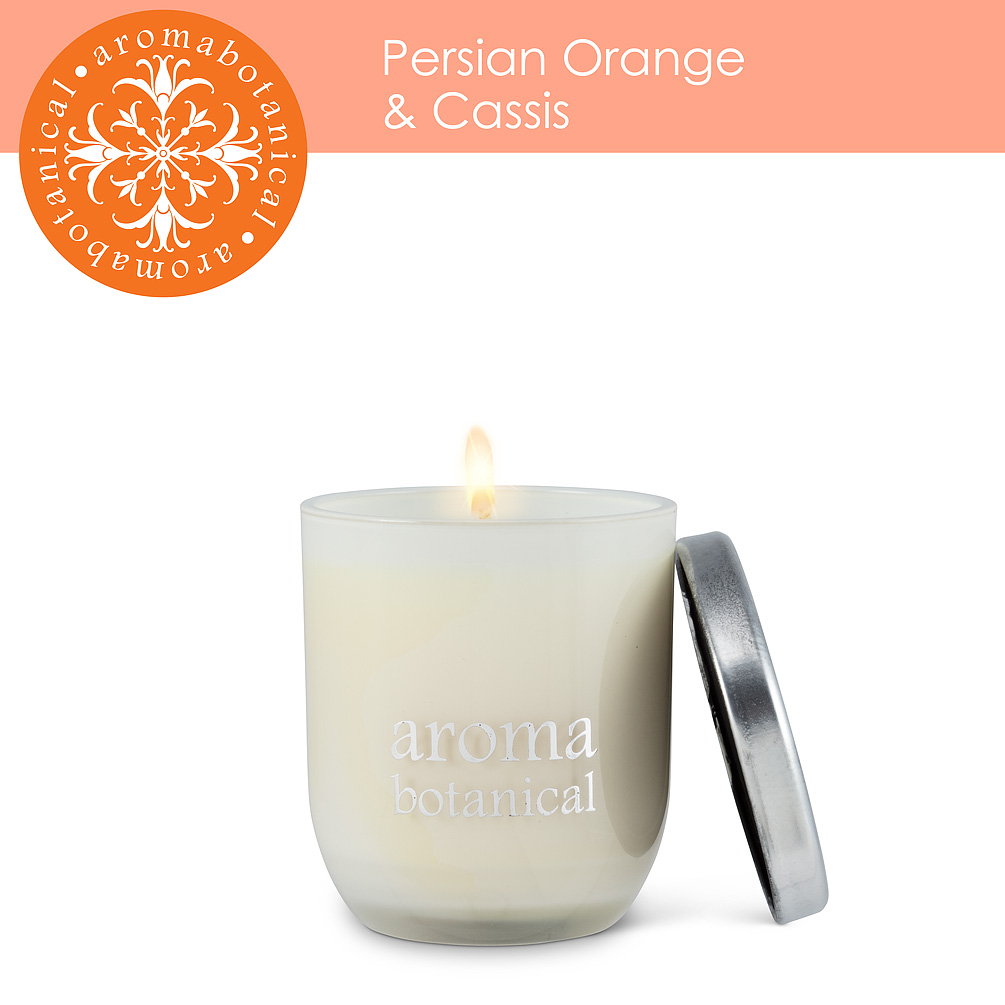 Picture of Abbott Collection AB-16-AB-005-OC 3 in. Persian Orange & Cassis Candle&#44; White - Small