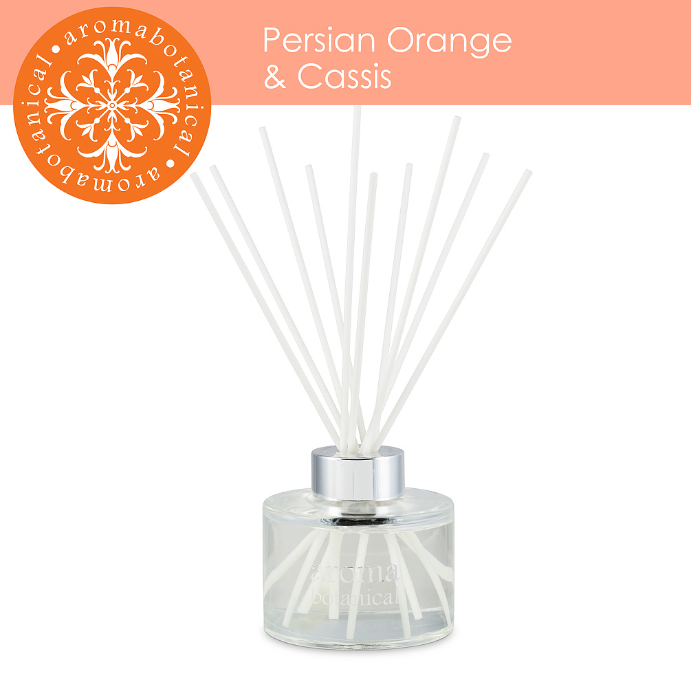 Picture of Abbott Collection AB-16-AB-REED-OC 3.5 x 9 in. Persian Orange & Cassis Diffuser&#44; Clear