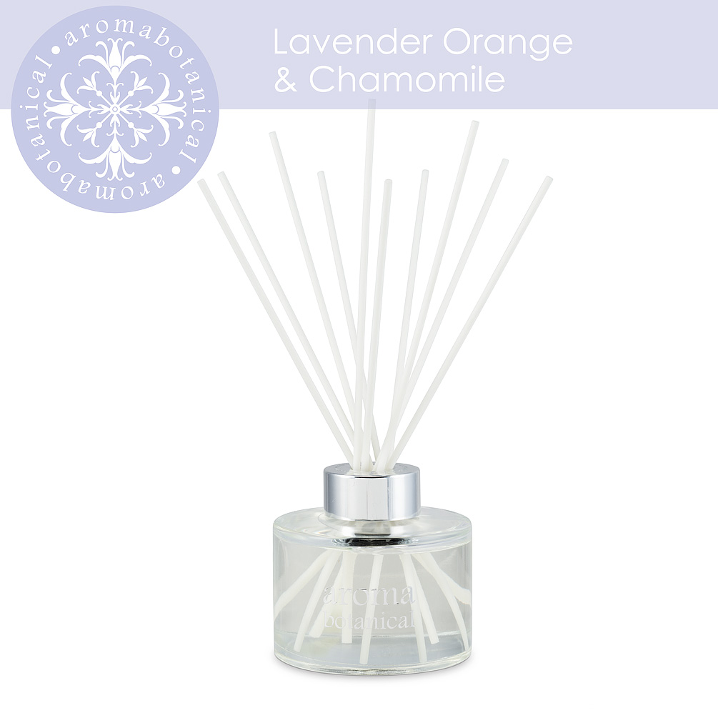 Picture of Abbott Collection AB-16-AB-REED-LO 3.5 x 9 in. Lavender Orange & Chamomile Aroma Diffuser&#44; Clear