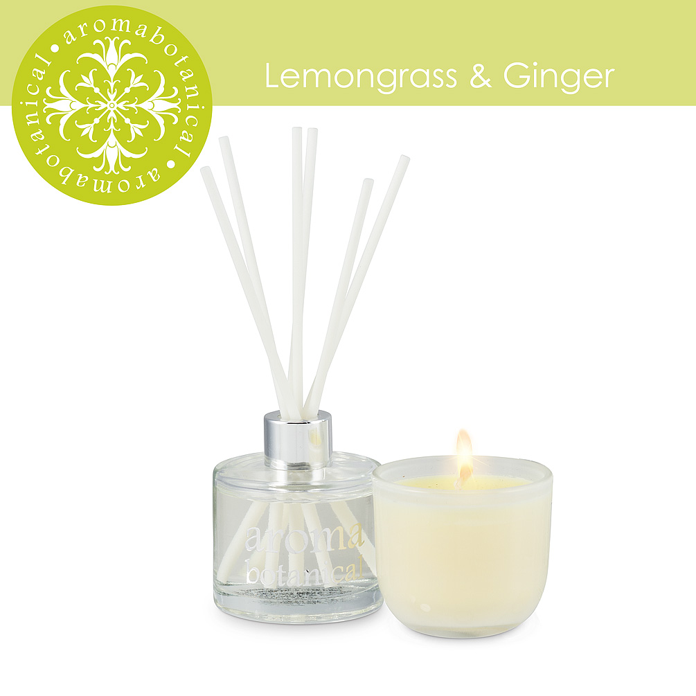Picture of Abbott Collection AB-16-AB-SET-LG Lemongrass & Ginger Gift Set Aroma Diffuser&#44; White