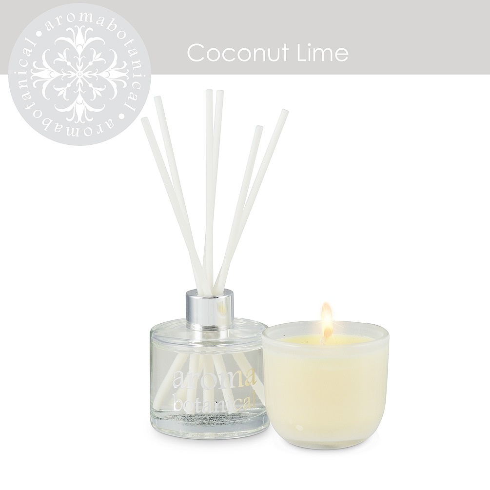 Picture of Abbott Collection AB-16-AB-SET-CL Coconut Lime Gift Set Aroma Diffuser&#44; White