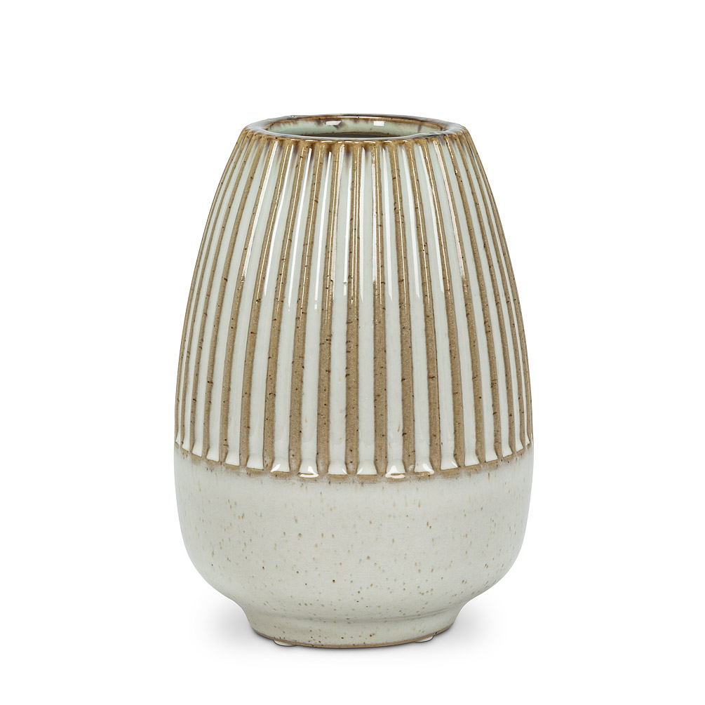 Picture of Abbott Collection AB-27-NATURA-451 4.5 in. Half Ribbed Vase&#44; Whitewash - Small