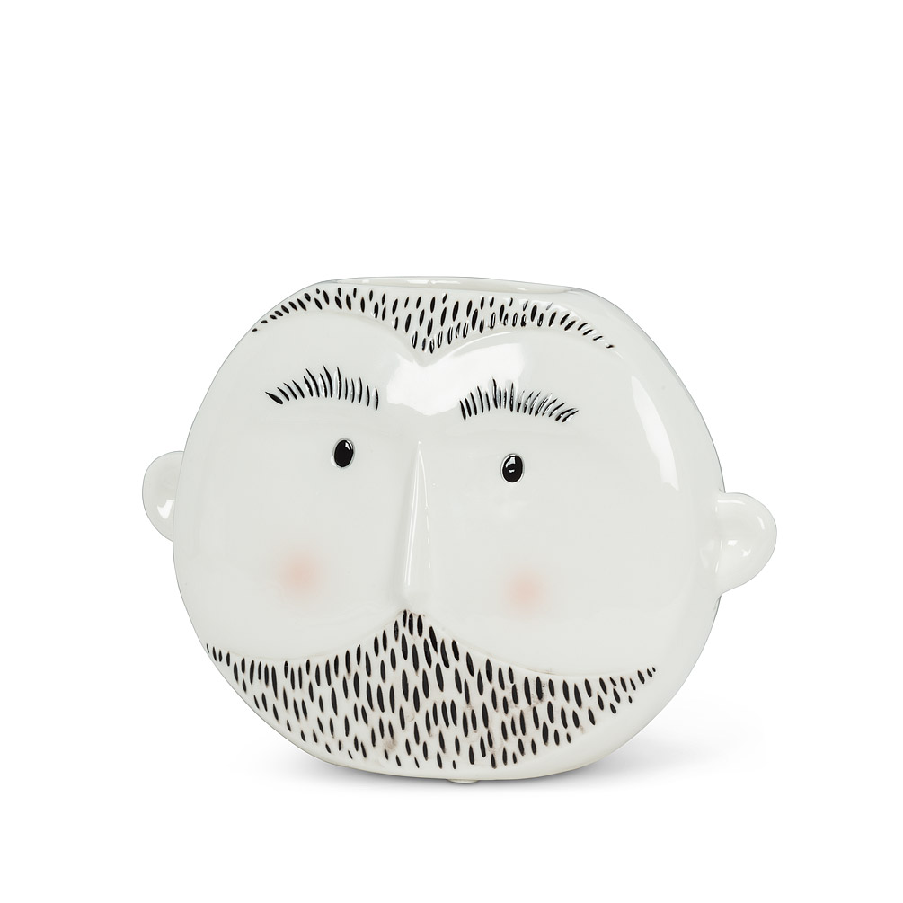 Picture of Abbott Collection AB-27-BRO-260 4 in. Bearded Man Vase, White - Small
