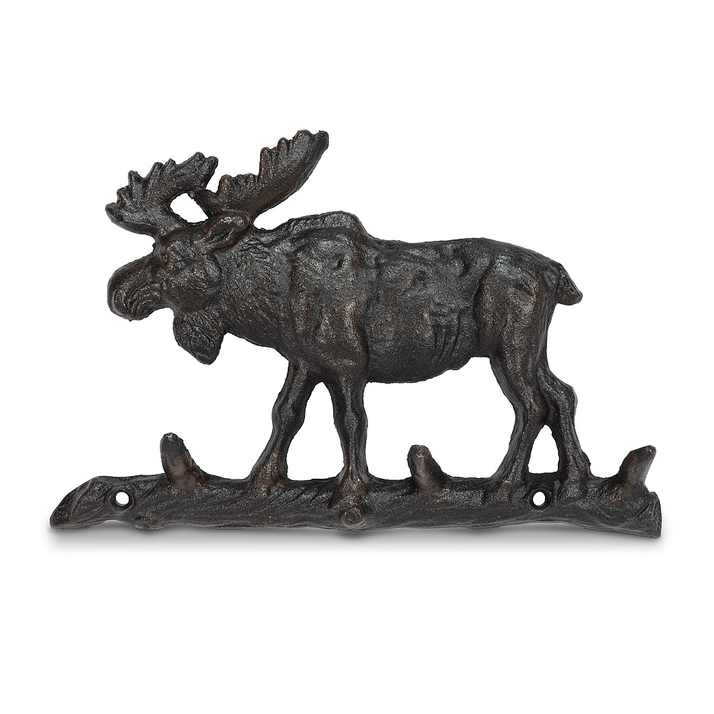 Picture of Abbott Collection AB-27-FOUNDRY-0139 9.5 in. Triple Moose Wall Hook&#44; Black & Brown