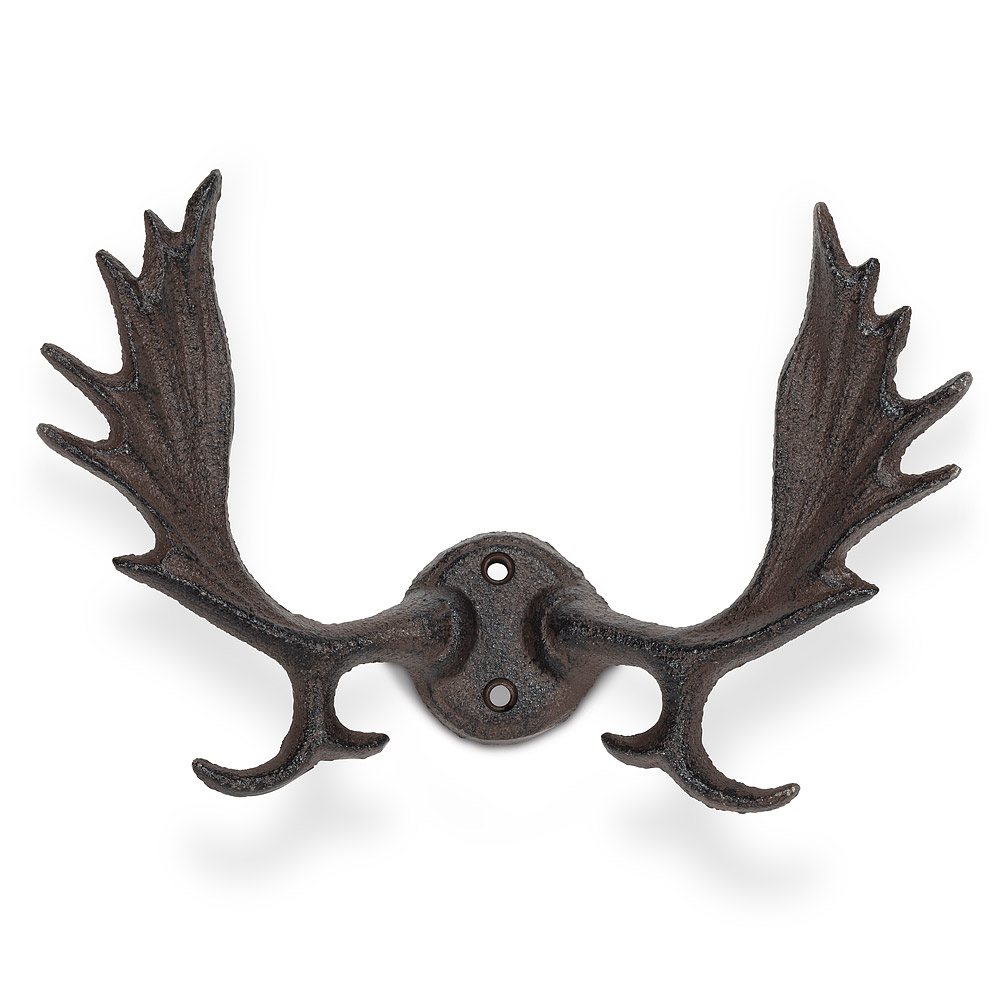 Picture of Abbott Collection AB-27-FOUNDRY-1339 9 in. Antler Rack Double Wall Hook&#44; Black & Brown