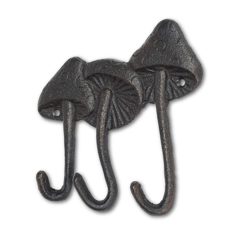 Picture of Abbott Collection AB-27-FOUNDRY-2046 6 in. Mushroom Triple Wall Hook&#44; Black & Brown