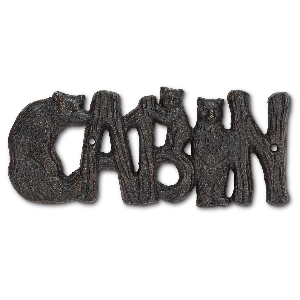 Picture of Abbott Collection AB-27-FOUNDRY-0501 9 in. Cabin Sign with Bears&#44; Black & Brown