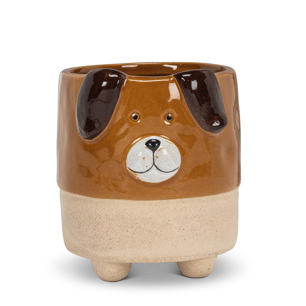 4.5 in. Dog on Legs Planter, Brown - Large