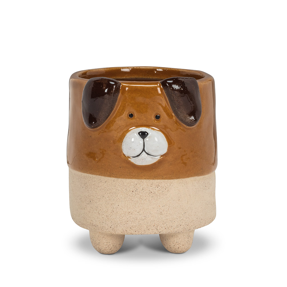 3.5 in. Dog on Legs Planter, Brown - Small