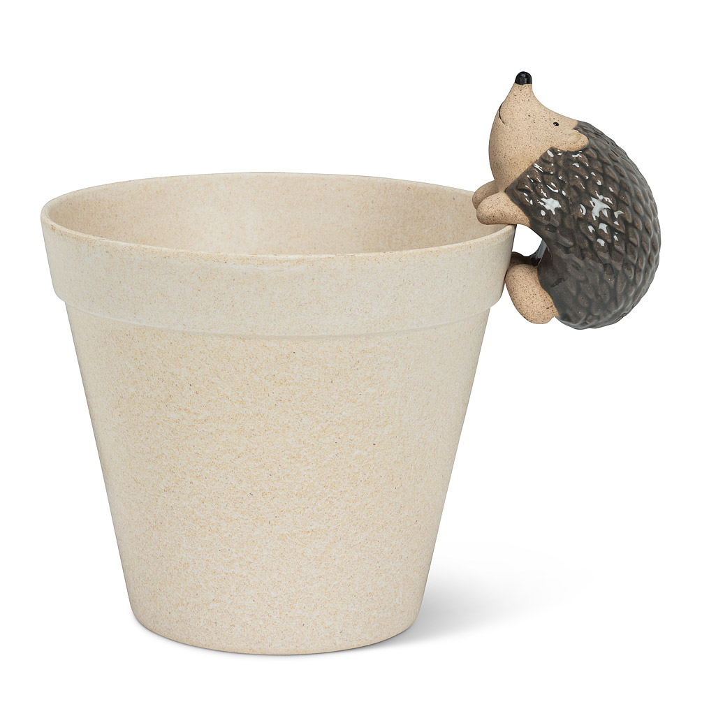 3.5 in. Climbing Hedgehog Pot Hanger, Grey